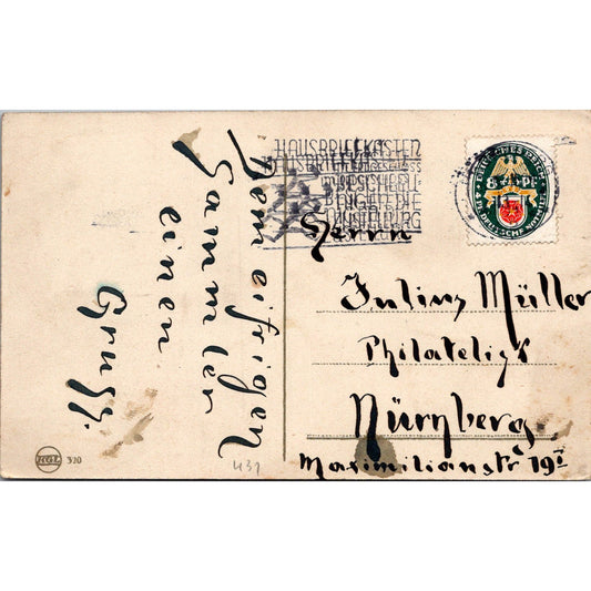Julius Müller Nürnberg Watercolor Scene c1910 German Reich Postcard P5-11