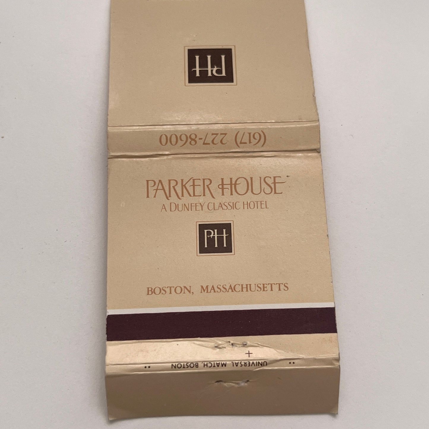 Parker House Dunfey Classic Hotel Boston MA Vintage Matchbook Cover TB8-MB-4