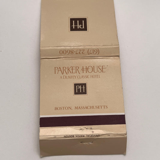 Parker House Dunfey Classic Hotel Boston MA Vintage Matchbook Cover TB8-MB-4