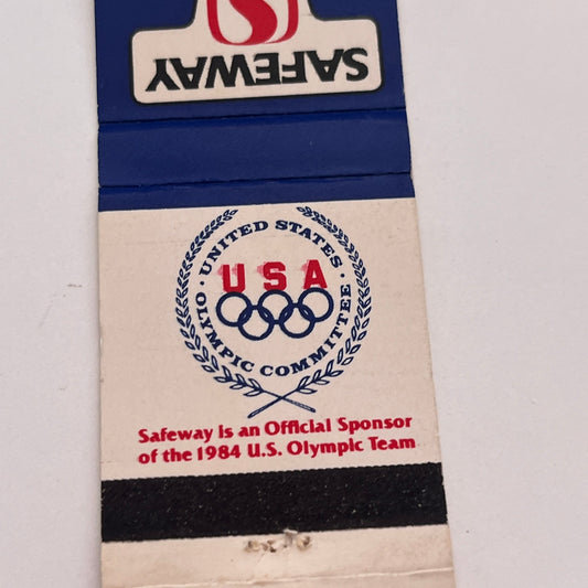 1984 USA Olympic Committee Safeway Vintage Matchbook Cover TB6-MB2-3