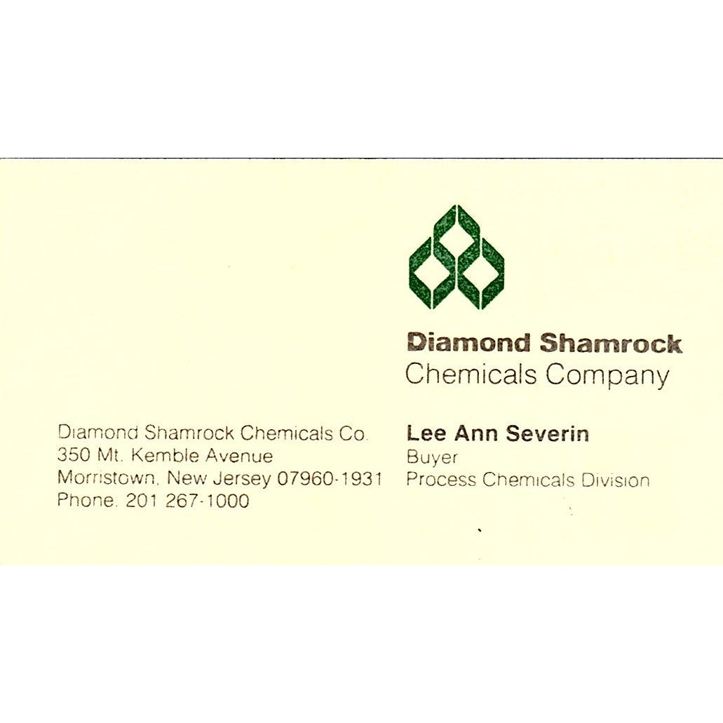 Lee Ann Severin Diamond Shamrock Chemicals Morristown NJ Business Card SE3-B10