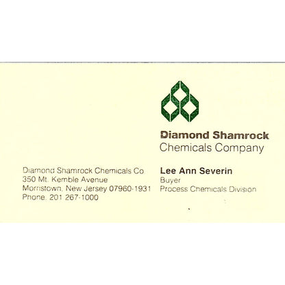 Lee Ann Severin Diamond Shamrock Chemicals Morristown NJ Business Card SE3-B10