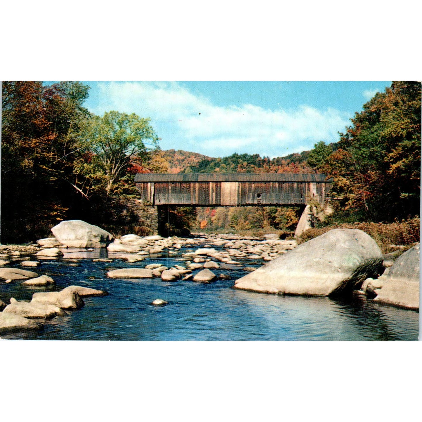 Perkinsville VT Black River Covered Bridge Postcard PB11
