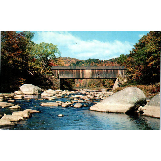 Perkinsville VT Black River Covered Bridge Postcard PB11