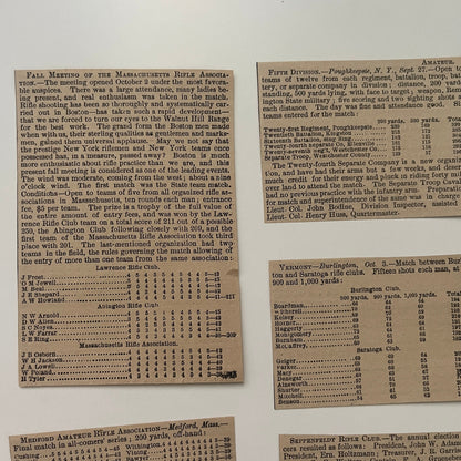 Huge Lot of Original 1878 Rifle Match Results Clippings Forest & Stream AI4-7