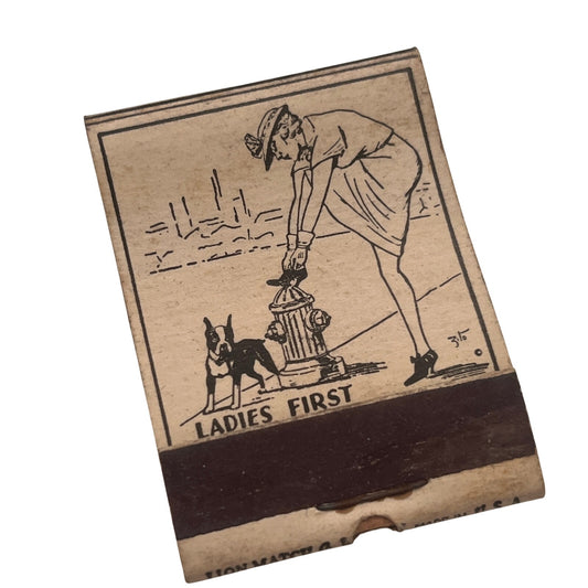 Boston Terrier Dog Etchings Hoffman Studios NY Vintage Matchbook Cover TB8-MB2-4