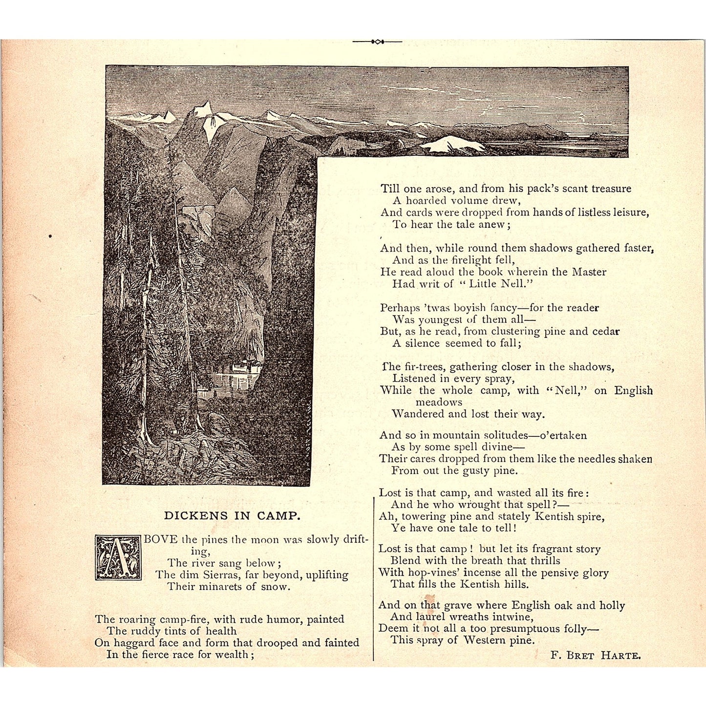 Dickens in Camp - F. Bret Harte 1884 Poem AG3-1