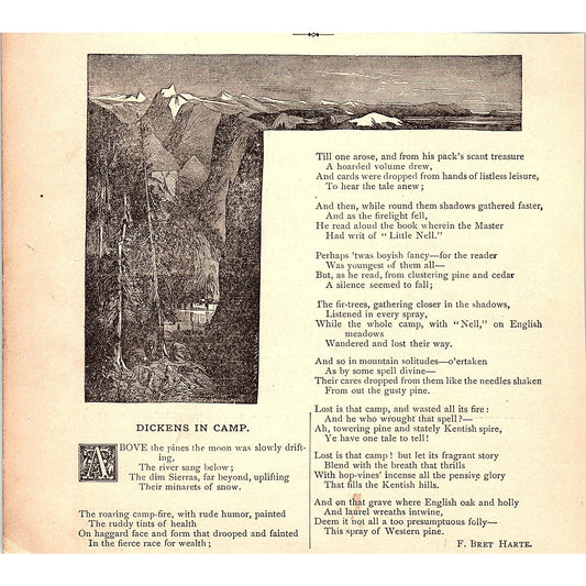Dickens in Camp - F. Bret Harte 1884 Poem AG3-1