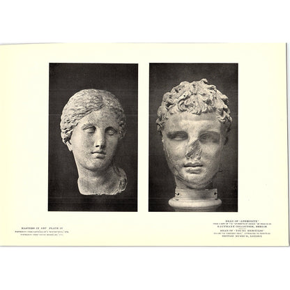 Head of Aphrodite, Head of Young Hercules Praxiteles 1902 Litho Art Print AF4-9