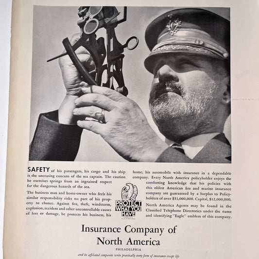 Sea Captain - Insurance Company of North America Philadelphia 1935 Ad V1-4