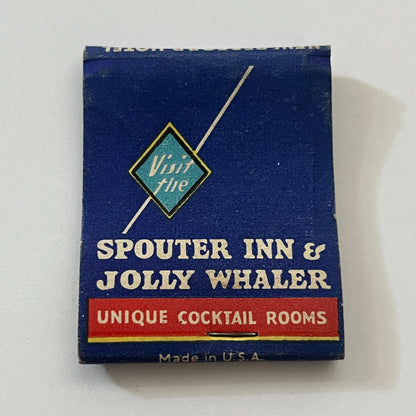 New Bedford Hotel Spouter Inn & Jolly Whaler Vintage Matchbook Cover TB6-MB1-2