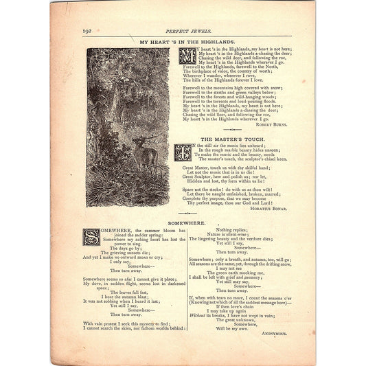 My Heart's in the Highlands - Robert Burns, A Picture Eastman 1884 Poem TA5-CJ-2