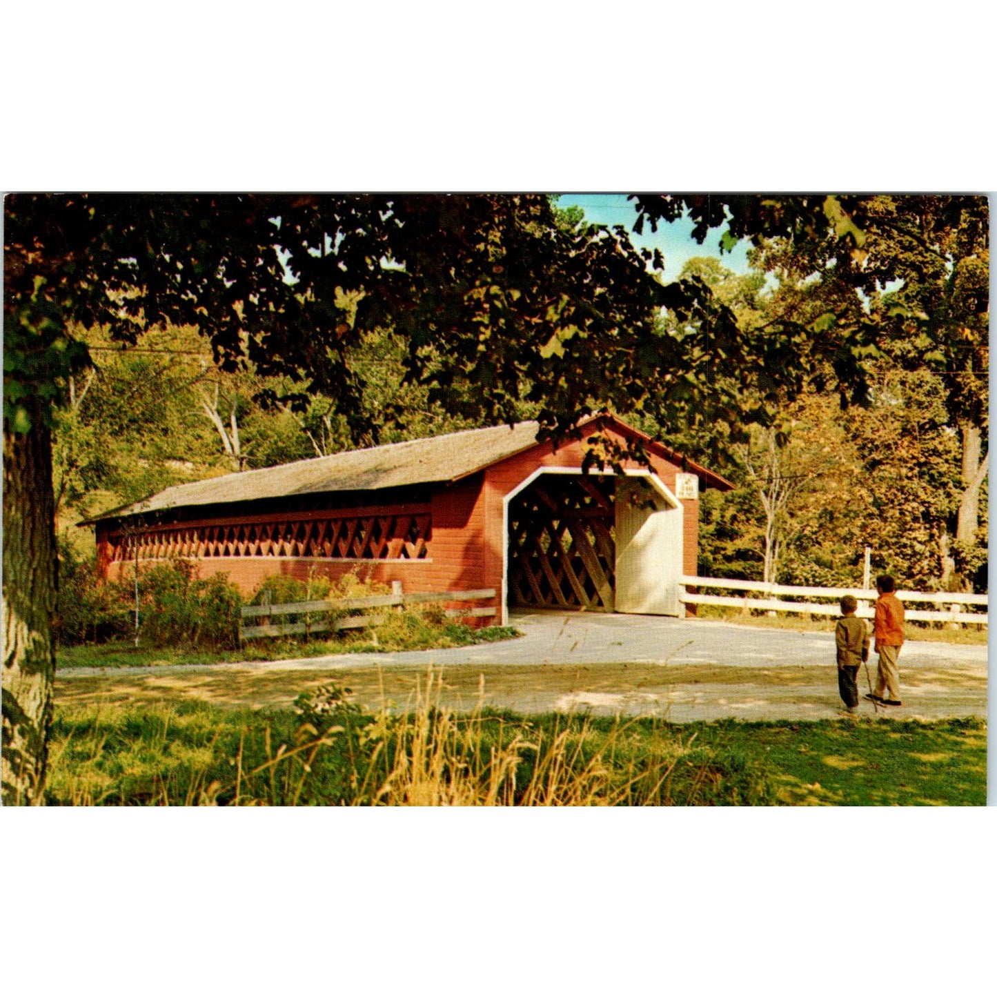 Burt Henry Bridge Bennington Green Mountains VT Covered Bridge Postcard PB13