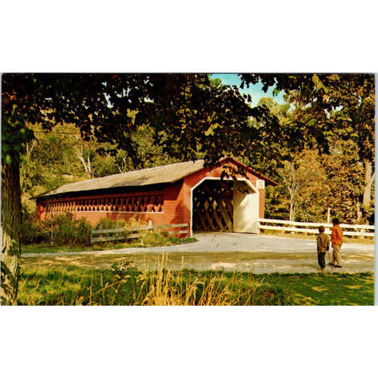 Burt Henry Bridge Bennington Green Mountains VT Covered Bridge Postcard PB13