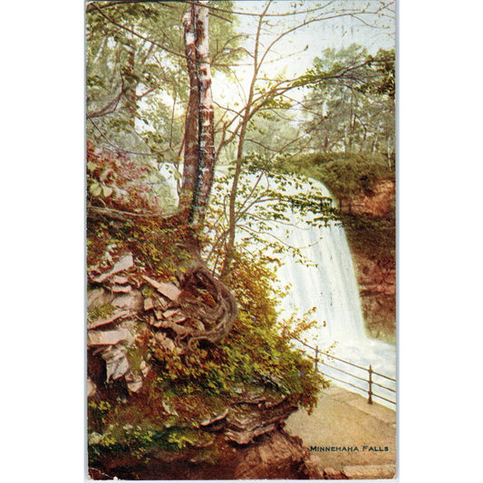 1913 Minnehaha Falls Minneapolis MN Vintage Postcard PD9