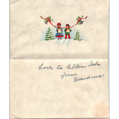 Vintage Christmas Card Carolers Sunshine Cards USA AE9-X1