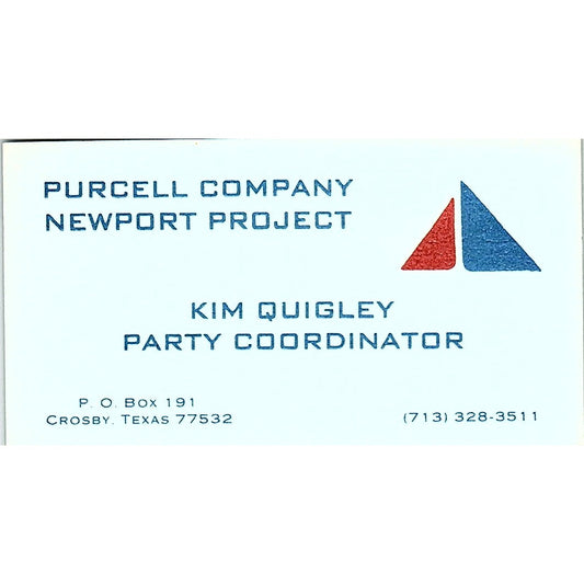Purcell Company Newport Project Kim Quigley, Crosby Texas Business Card SB4-B2