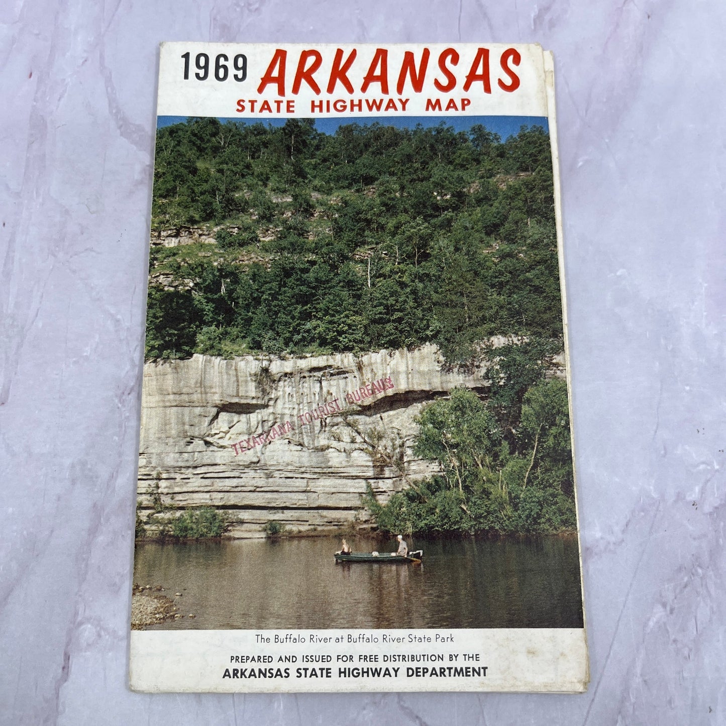 1969 Arkansas State Highway Map Travel Fold Out Map TH2-MP2