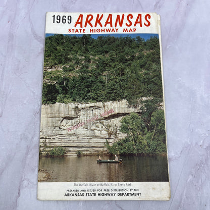 1969 Arkansas State Highway Map Travel Fold Out Map TH2-MP2