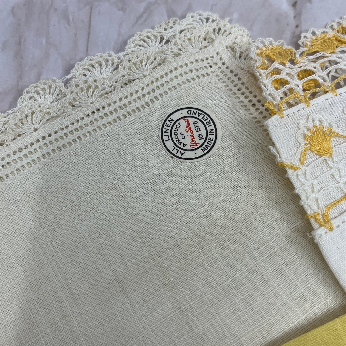 Vintage Lot of 6 Linen Napkins Handkerchiefs TF5