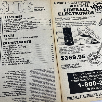 1982 Feb - Treasure Magazine - Treasure Hunting Metal Detecting Gold Coins M10