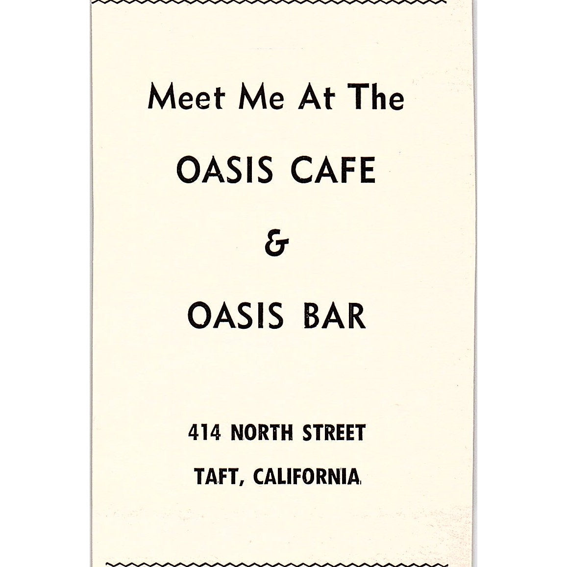 Oasis Cafe & Oasis Bar, Thompson's Distributing Co - Taft CA 1965 Ad AF8-M6