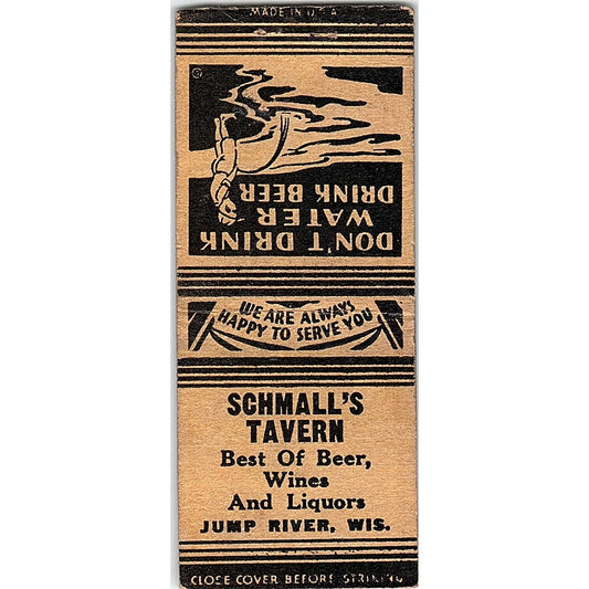 Schmall's Tavern Jump River WI Vintage Matchbook Cover SC7-Y10