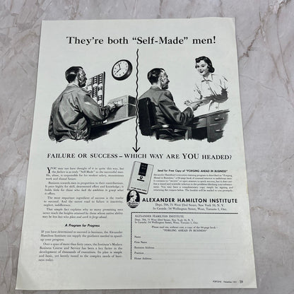 Alexander Hamilton Institute Self Made Men 1951 Magazine Ad FL6-10
