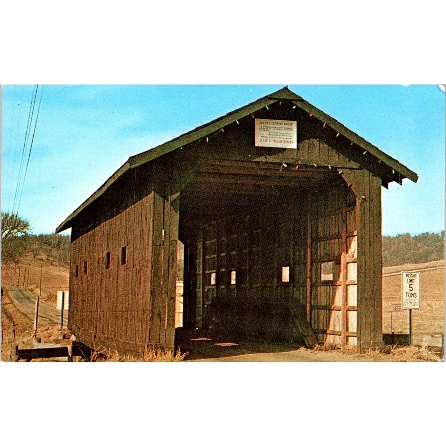 Jaycee Bridge Richland Center WI Vintage Covered Bridge Postcard PD1