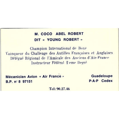 Mecanicien Avion Air France M. Coco Abel Robert Vintage Business Card SE3-B16