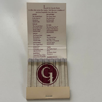 The Gunter Hotel San Antonio TX Feature Matches Vintage Matchbook TB7-XSM