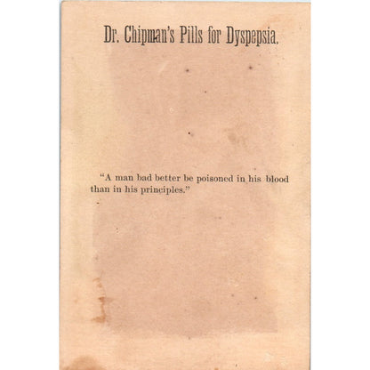 Dr. Chipman's Dyspepsia Pills Girl & Clog Sailboat c1880 Trade Card AB6-2