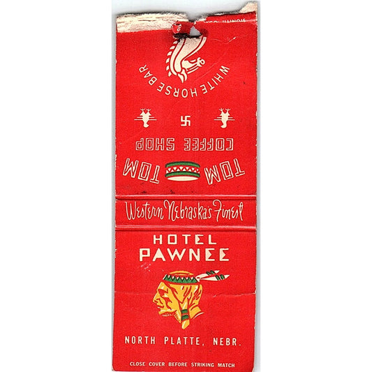 Hotel Pawnee North Platte NE Vintage Matchbook Cover SF3-Y5