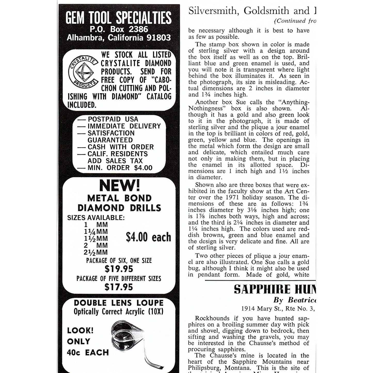 Treasure Valley Rock and Gem Club Thunderegg Days Nyssa Oregon 1972 Ad AF8-2