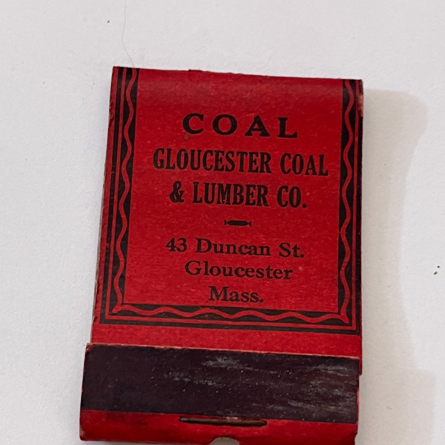 Gloucester Coal & Lumber Co 43 Duncan St MA Vintage Matchbook Cover TB8-MB3-8