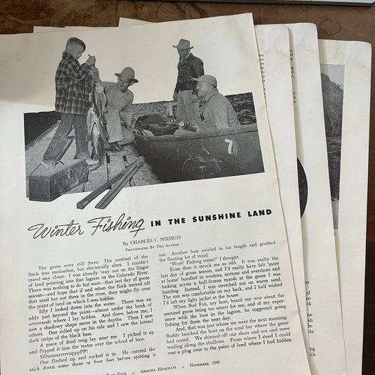 Winter Fishing in the Sunshine Land Arizona 1949 Article D26