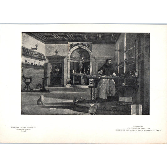 St. Jerome in his Study - Carpaccio c1905 Art Print D12