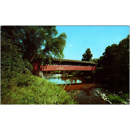 Burt Henry Bridge North Bennington VT Vintage Covered Bridge Postcard PC12