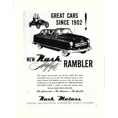 1950 Nash Airflyte Rambler Nash Motors Detroit MI 1950 Ad AF6-7