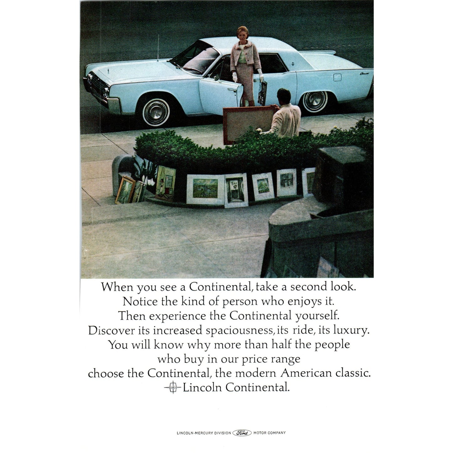 Teal Lincoln Continental Automobile Car - Vintage Magazine Ad D20