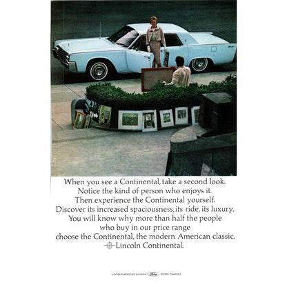 Teal Lincoln Continental Automobile Car - Vintage Magazine Ad D20