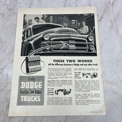 Dodge Job Rated Trucks 1951 Magazine Ad FL6-10