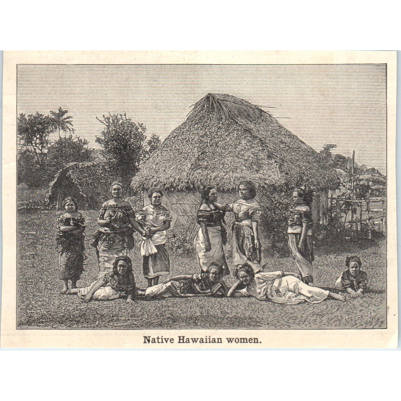 Native Hawaiian Women 1901 Engraving AF2-A6