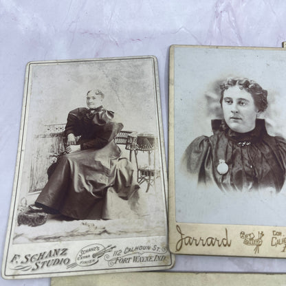 Lot of 5 Antique CDV Card Photos Marked "Anna Burris" Fort Wayne IN Area TK3