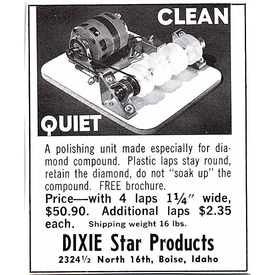 Dixie Star Products Clean Quiet Plastic Laps 1972 Ad AF8-M1