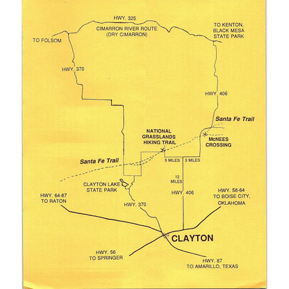 Santa Fe Trail Northeastern NM Vintage Fold Out Travel Brochure TH2-TB1