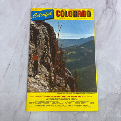 1956 Colorful Colorado Souvenir Map Large Fold Out Travel Map TC5-LP1