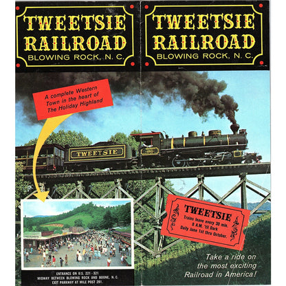 Tweetsie Railroad Blowing Rock NC 1960s Travel Brochure TH2-TB3