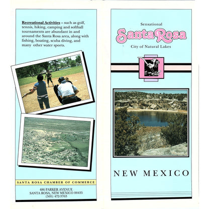 Santa Rosa City of Natural Lakes NM Vintage Fold Out Travel Brochure TH2-TB1