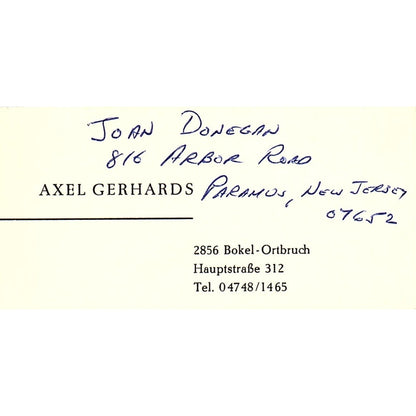 Axel Gerhards Trans Pacific Transportation Terminal Island Business Card SC9-B6